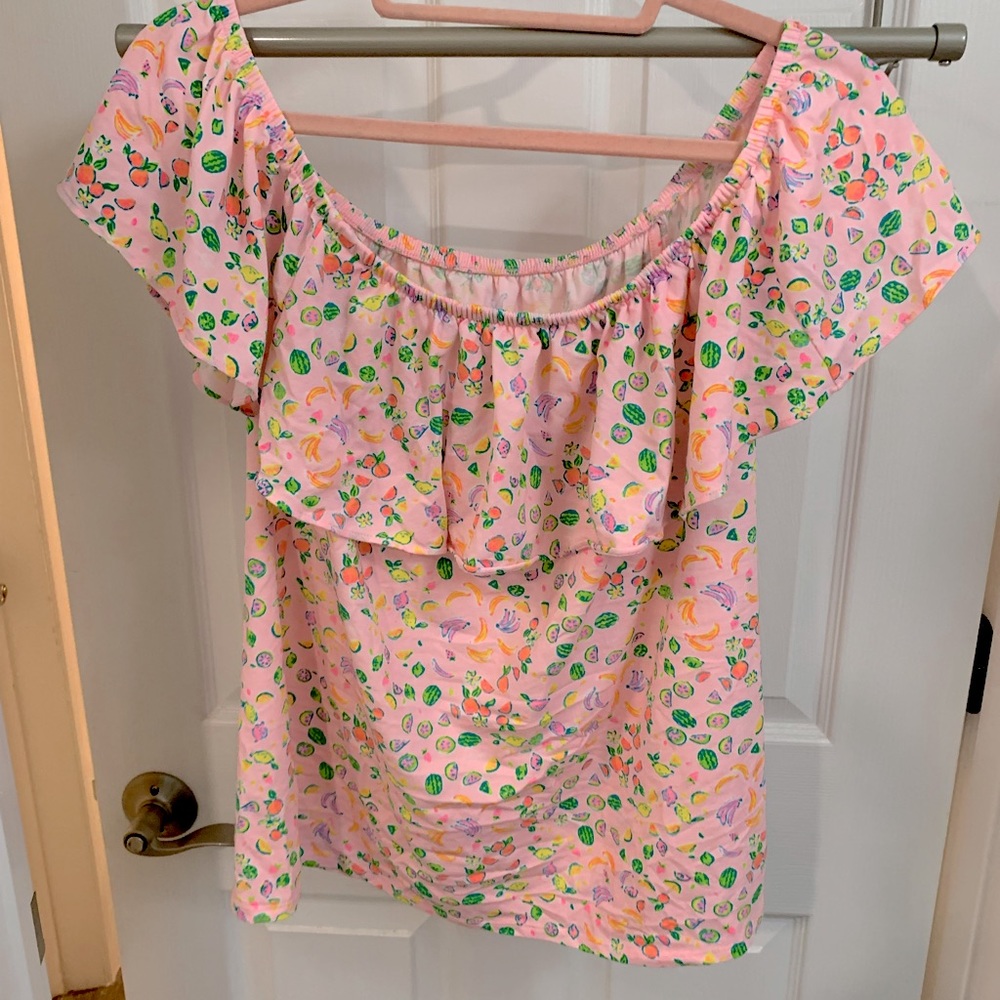 Lilly Pulitzer Off the shoulder fruit top